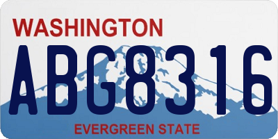 WA license plate ABG8316
