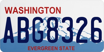 WA license plate ABG8326