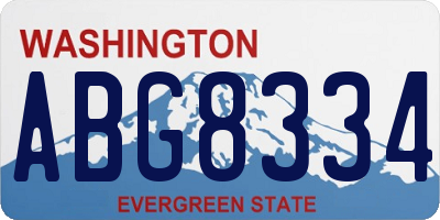 WA license plate ABG8334