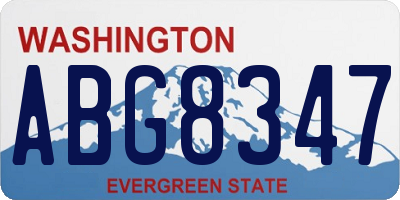 WA license plate ABG8347