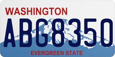 WA license plate ABG8350