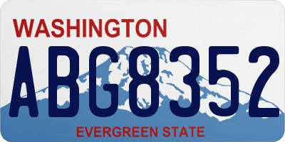 WA license plate ABG8352