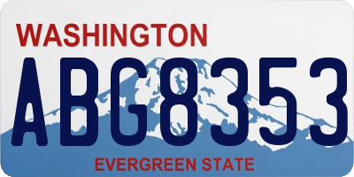 WA license plate ABG8353