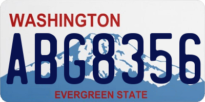 WA license plate ABG8356