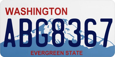 WA license plate ABG8367