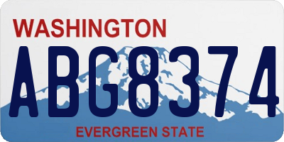 WA license plate ABG8374