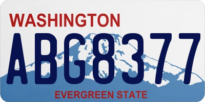 WA license plate ABG8377