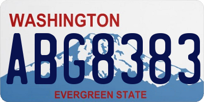 WA license plate ABG8383