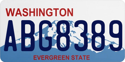 WA license plate ABG8389