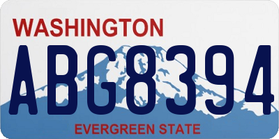WA license plate ABG8394