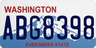 WA license plate ABG8398