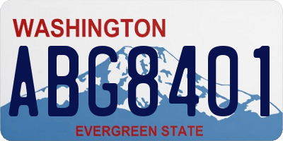 WA license plate ABG8401