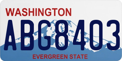 WA license plate ABG8403