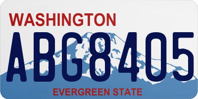WA license plate ABG8405