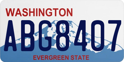 WA license plate ABG8407