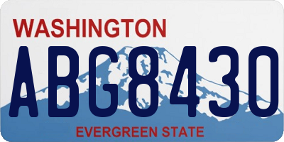 WA license plate ABG8430