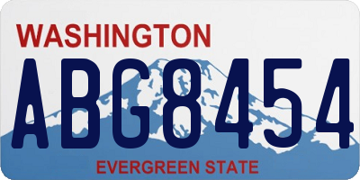 WA license plate ABG8454
