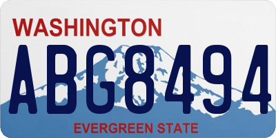 WA license plate ABG8494