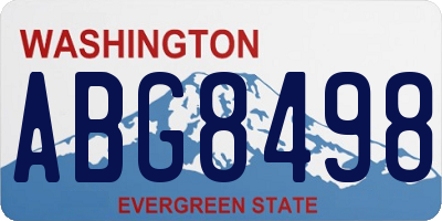 WA license plate ABG8498