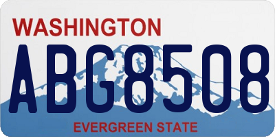 WA license plate ABG8508