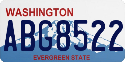 WA license plate ABG8522