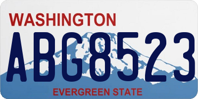 WA license plate ABG8523