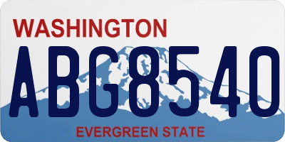 WA license plate ABG8540