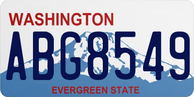 WA license plate ABG8549