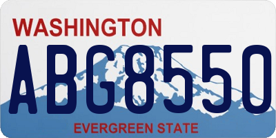 WA license plate ABG8550