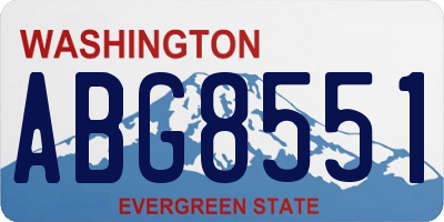 WA license plate ABG8551