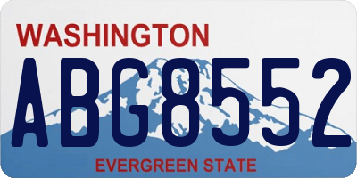 WA license plate ABG8552