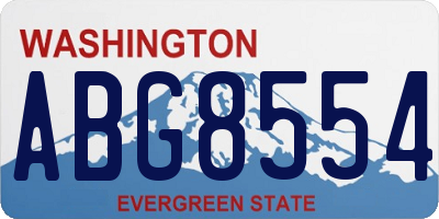 WA license plate ABG8554