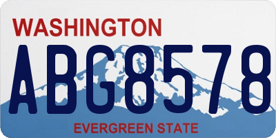 WA license plate ABG8578
