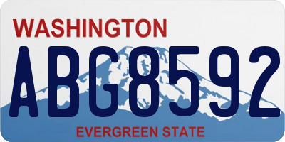WA license plate ABG8592