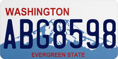 WA license plate ABG8598