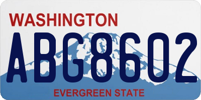WA license plate ABG8602