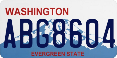 WA license plate ABG8604