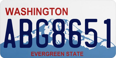 WA license plate ABG8651