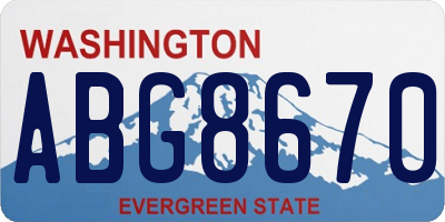 WA license plate ABG8670