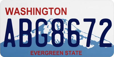 WA license plate ABG8672
