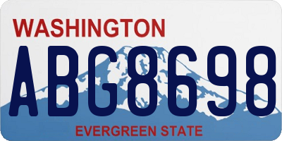 WA license plate ABG8698