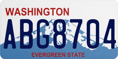 WA license plate ABG8704