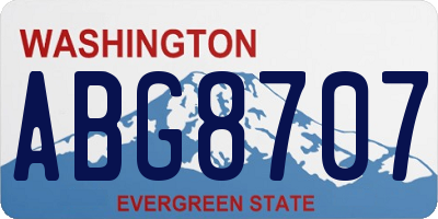 WA license plate ABG8707