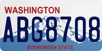 WA license plate ABG8708