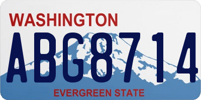 WA license plate ABG8714