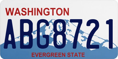 WA license plate ABG8721