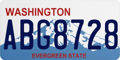 WA license plate ABG8728