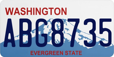 WA license plate ABG8735