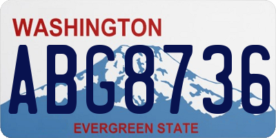 WA license plate ABG8736