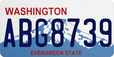 WA license plate ABG8739